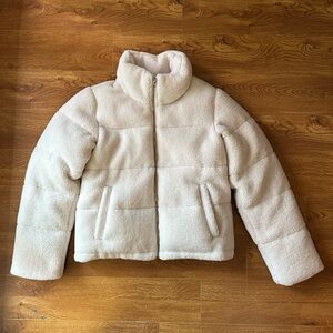 Dynamite Manteau Teddy Puffer White